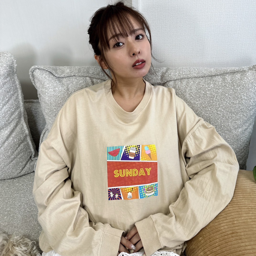 【再販】山田菜々さんコラボアイテム　Sunday Long Sleeve T-shirt